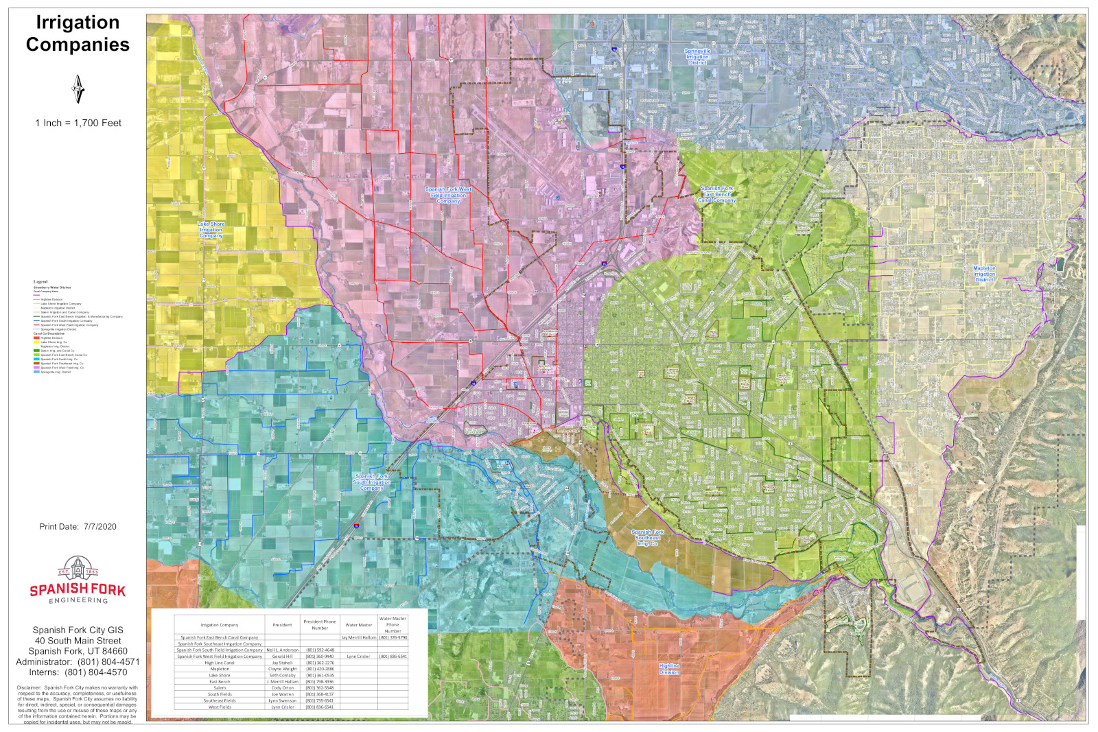 Irrigation Company Boundaries Map